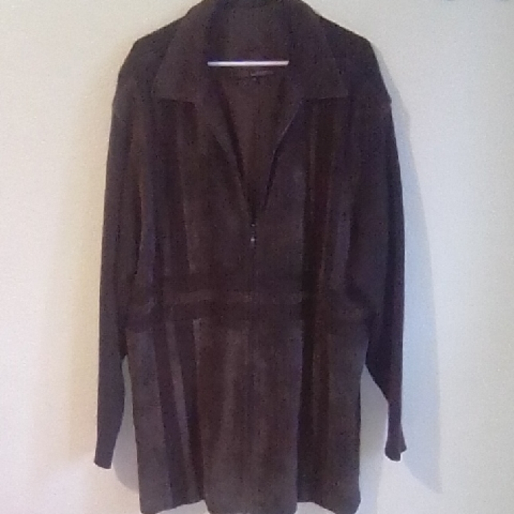 Men's Brown Leather Shirt Jacket